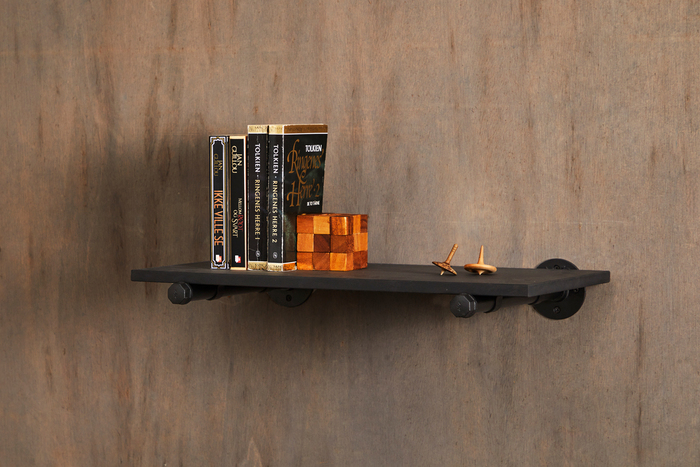 Hyllkonsol Svart 85 x 305 mm 2-pack Pipe System